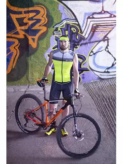 FORCE ACCELER pánské cyklistické dresové tílko černo-fluor žluté 900081