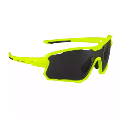FORCE EDIE okulary rowerowe / sportowe fluo żółty 910815