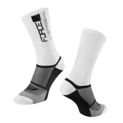 FORCE cyklistické ponožky STAGE, bílé a černé 9009092