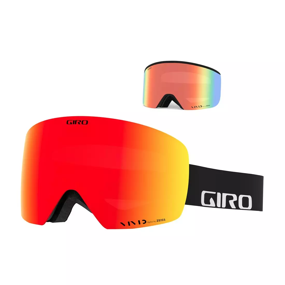 GIRO zimní lyžařské/snowboardové brýle obrysový černý nápis (VIVID-Carl Zeiss VIVID EMBER 36% S2 + VIVID-Carl Zeiss INFRARED 58% S1) GR-7119482