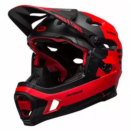 BELL cyklistická helma full face super dh mips spherical fasthouse matte gloss red black BEL-7113174