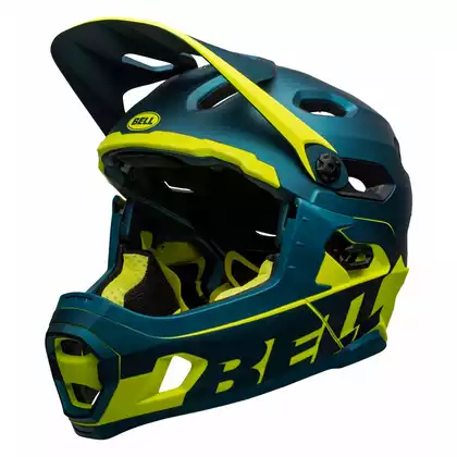 BELL cyklistická helma full face super dh mips spherical matte gloss blue hi-viz BEL-7113168