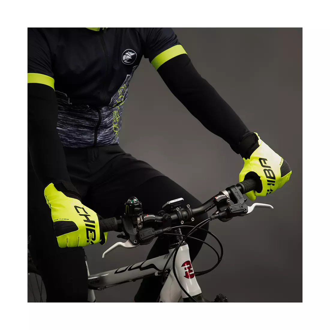 CHIBA BIOXCELL WARM WINTER zimní cyklistické rukavice Primaloft, fluo 3160020