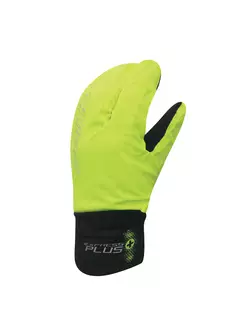 CHIBA EXPRESS+ lehké zimní cyklistické rukavice s pouzdrem, fluor / černá 3110719