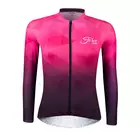 FORCE GEM Dámský cyklistický dres s dlouhým rukávem růžový 9001437