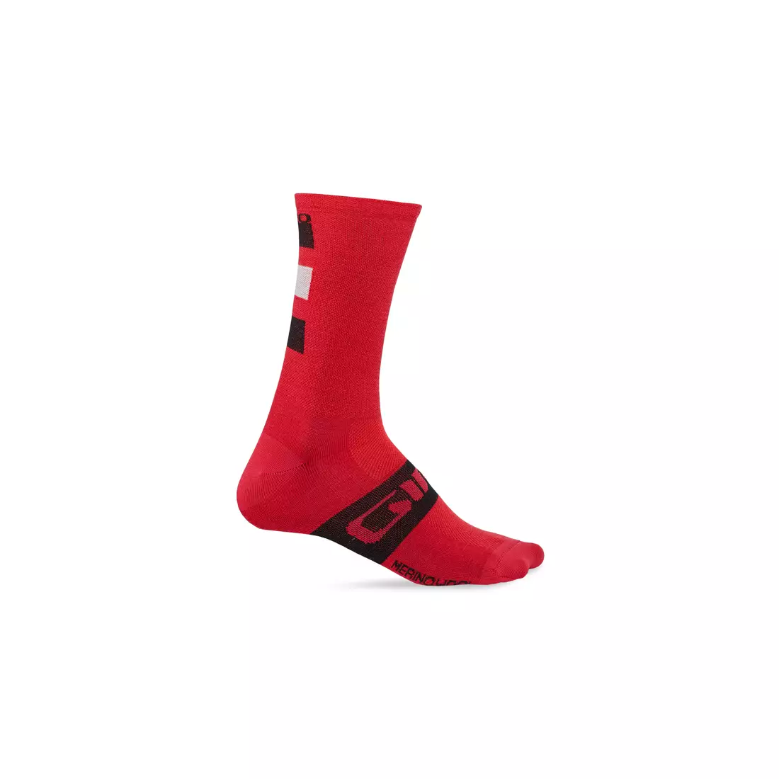 GIRO cyklistické ponožky seasonal merino wool dark red black grey GR-7085813