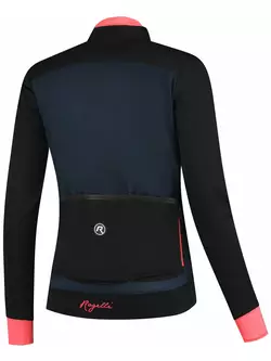 ROGELLI CONTENTA Dámská lehká zimní cyklistická bunda, tmavě modrá, černá a růžová