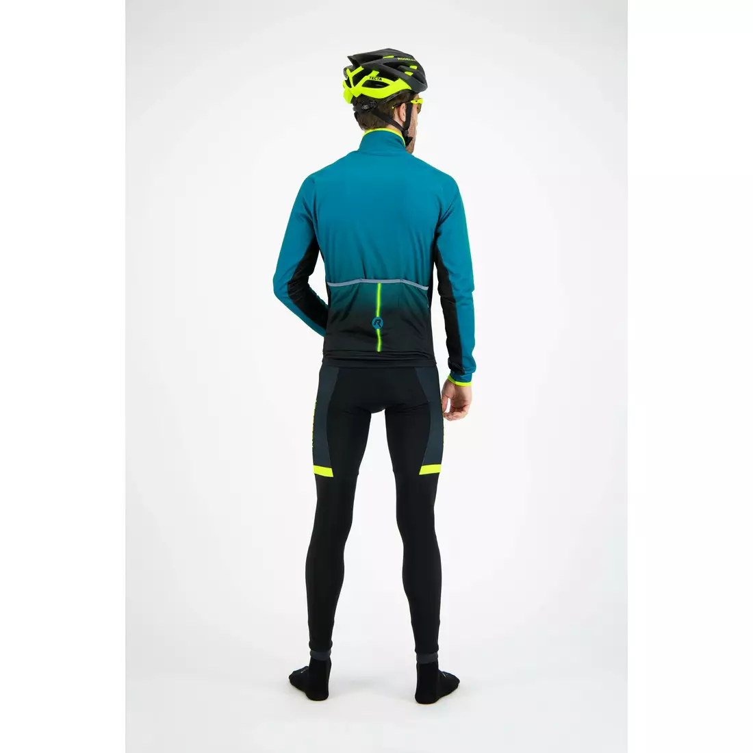 ROGELLI FUSE pánské zateplené cyklistické kalhoty s postrojem, černé a fluoru