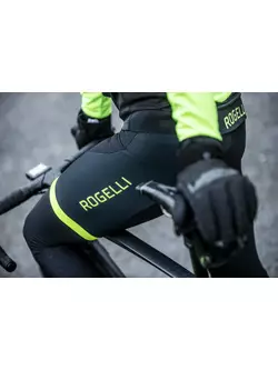 ROGELLI FUSE pánské zateplené cyklistické kalhoty s postrojem, černé a fluoru