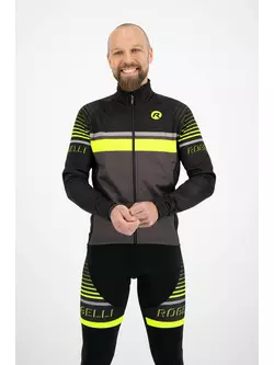 ROGELLI HERO pánská přechodná cyklistická bunda softshell, černá a fluor