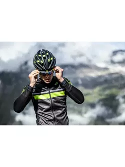 ROGELLI HERO pánská přechodná cyklistická bunda softshell, černá a fluor
