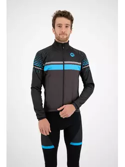 ROGELLI HERO pánská přechodná softshellová cyklistická bunda, černá a modrá