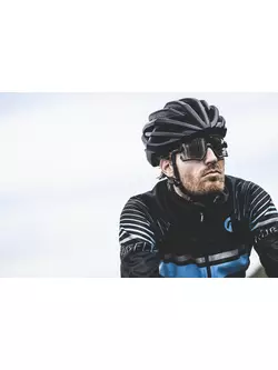 ROGELLI HERO pánská přechodná softshellová cyklistická bunda, černá a modrá