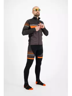 ROGELLI HERO pánská přechodná softshellová cyklistická bunda, černá a oranžová