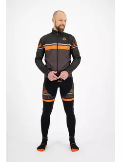 ROGELLI HERO pánská přechodná softshellová cyklistická bunda, černá a oranžová