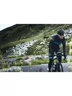 ROGELLI HERO pánské zateplené cyklistické kalhoty s límečkem, černé a modré