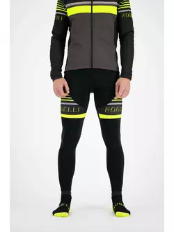 ROGELLI HERO pánské zateplené cyklistické kalhoty s postrojem, černé a fluoru