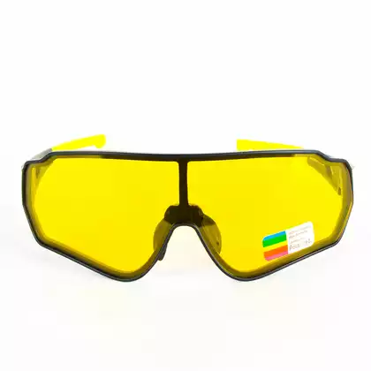 Rockbros 10164 černé a žluté polarizované sportovní brýle na kolo