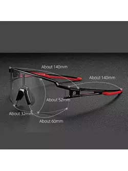 Rockbros 10173 černé fotochromatické cyklistické / sportovní brýle