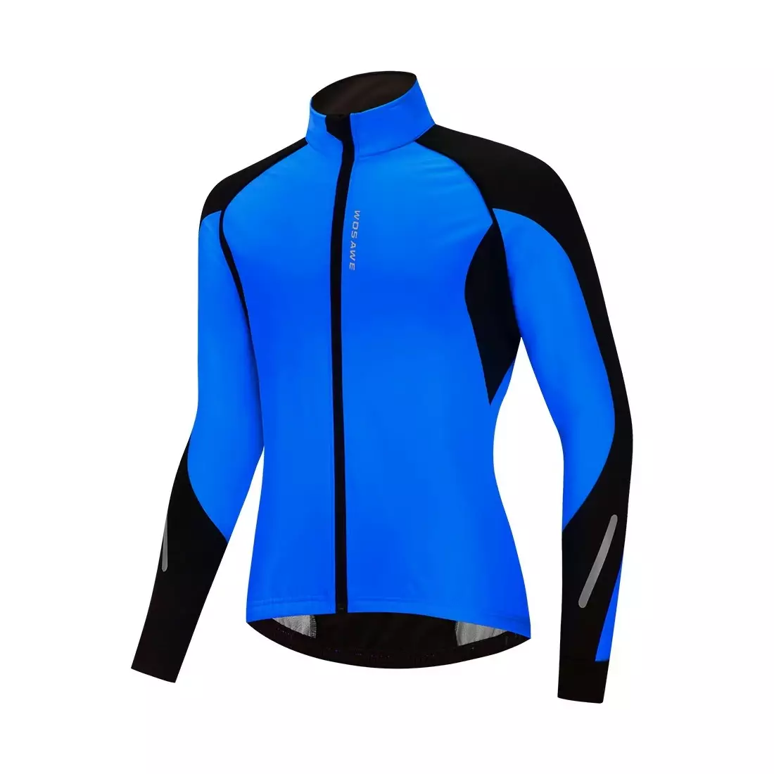 WOSAWE Softshellová pánská zimní cyklistická bunda, modrá BL277