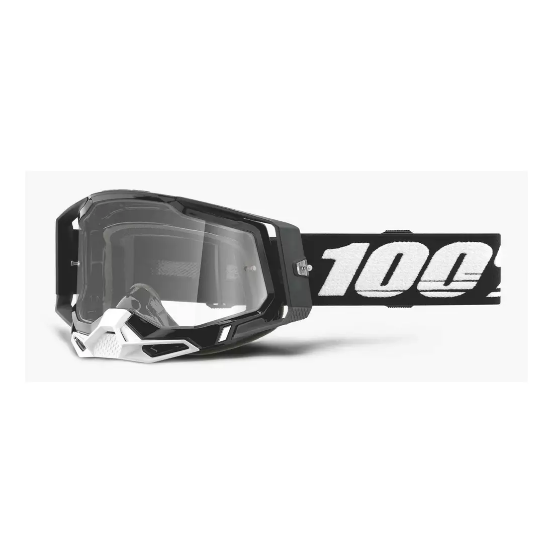 100% Cyklistické brýle RACECRAFT 2 (čirá skla Anti-Fog, LT 88%-92% + 10 víček) black STO-50121-101-01