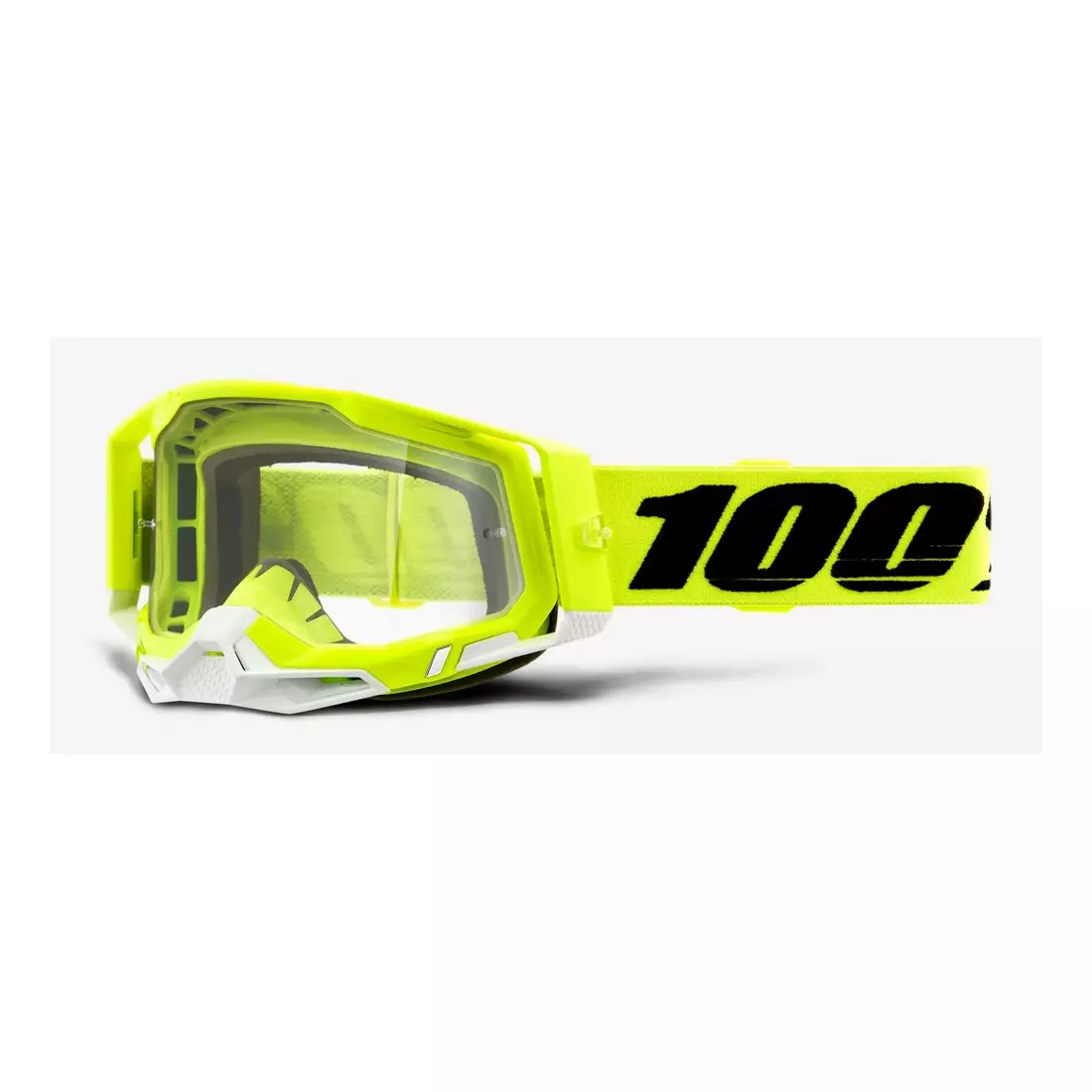 100% Cyklistické brýle RACECRAFT 2 (čirá skla Anti-Fog, LT 88%-92% + 10 víček) yellow STO-50121-101-04