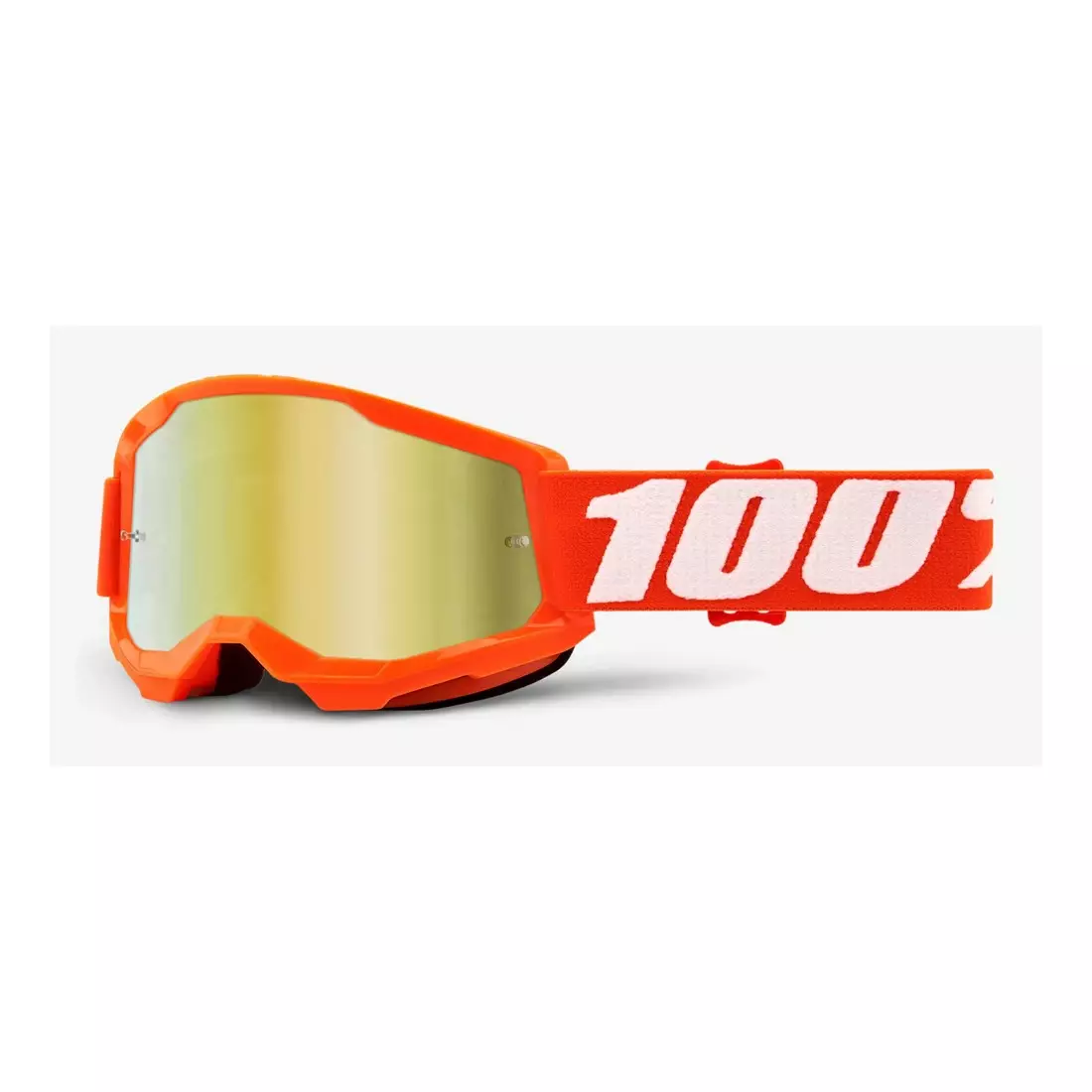 100% Cyklistické brýle STRATA 2 JUNIOR (zlatá zrcadlová skla Anti-Fog, LT 28%+/-5%) orange STO-50521-259-05