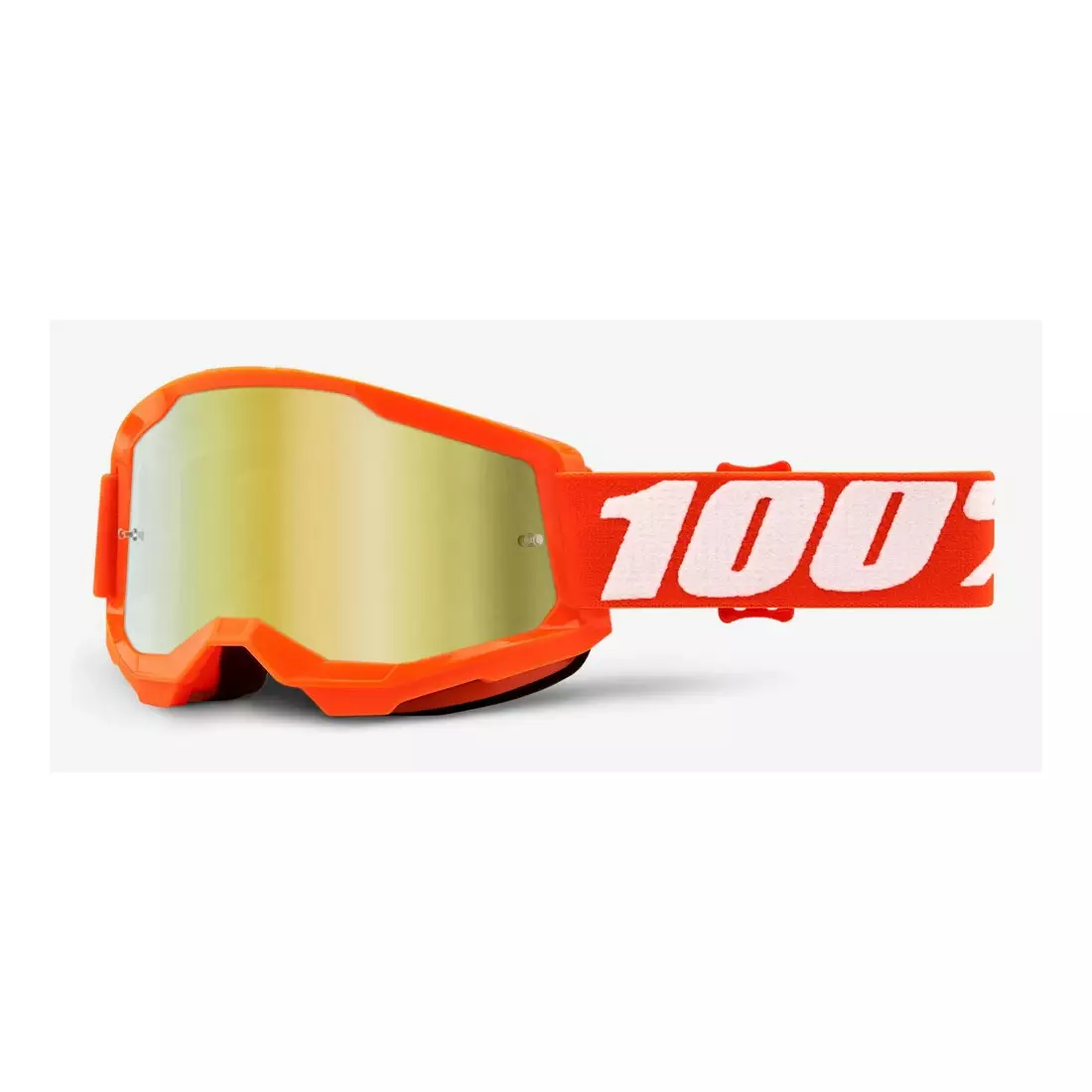 100% Cyklistické brýle STRATA 2 (zlatá zrcadlová skla Anti-Fog, LT 28%+/-5%) orange STO-50421-259-05