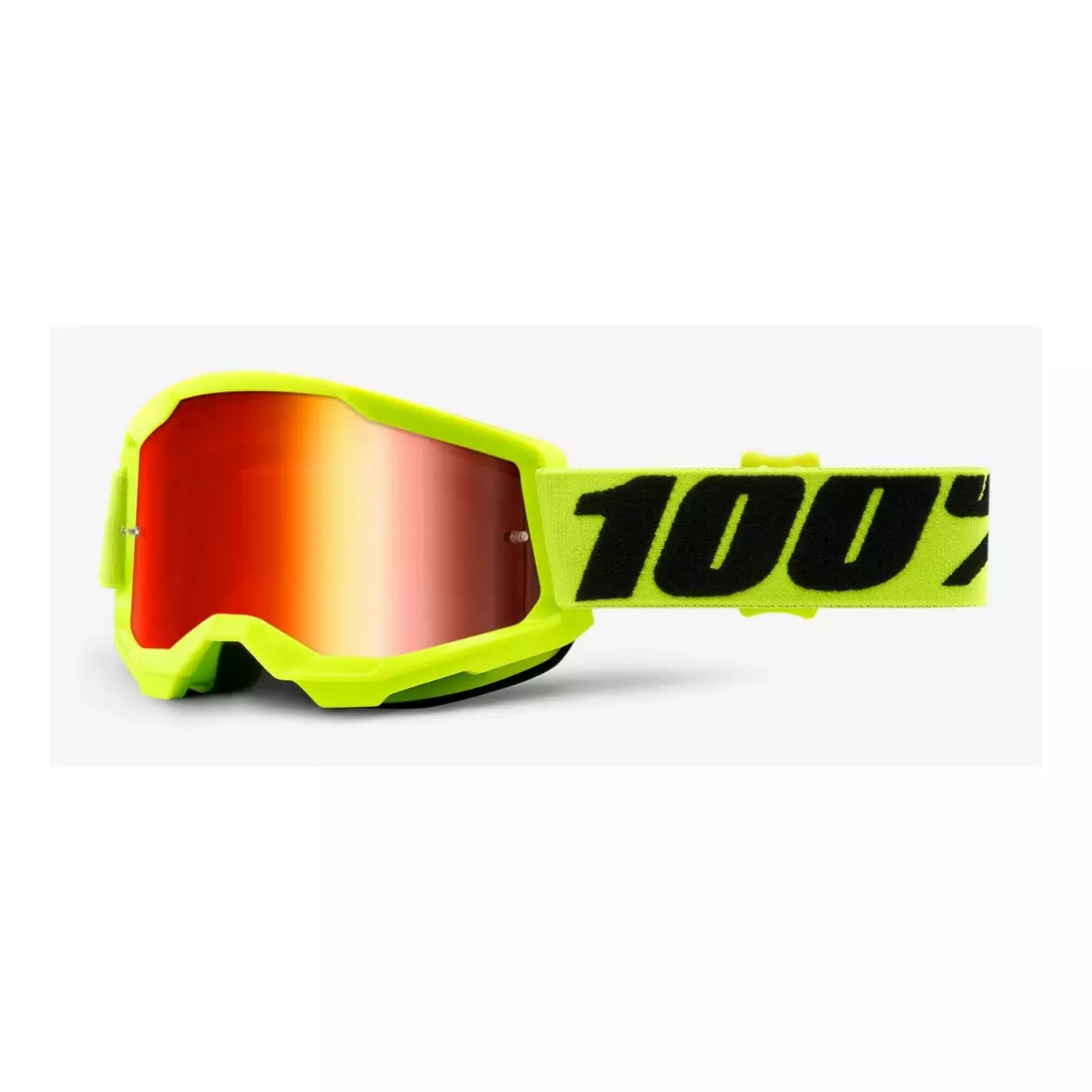 100% Juniorské cyklistické brýle STRATA 2 JUNIOR (červená skla proti zamlžování, LT 38%+/-5%) fluo yellow STO-50521-251-04