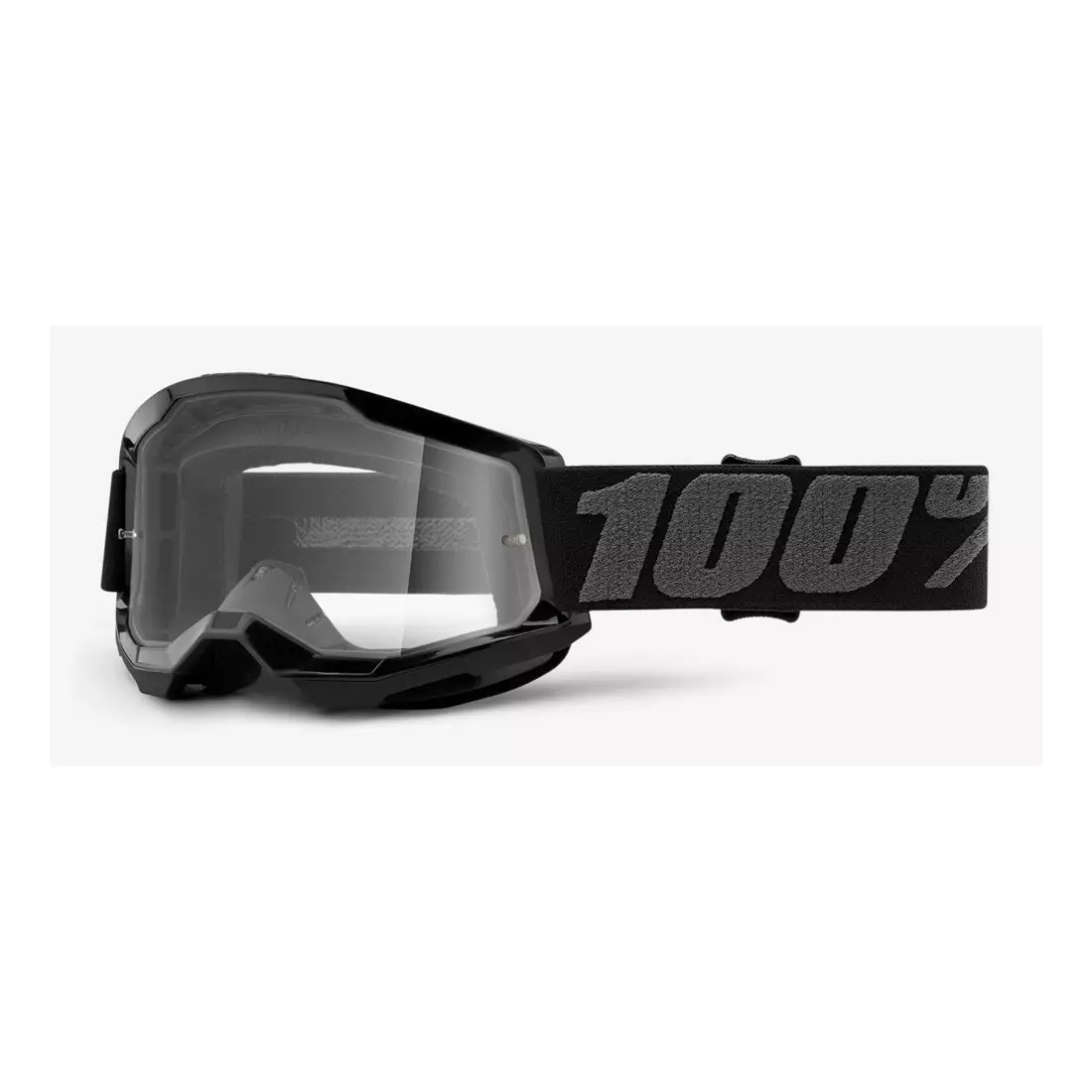 100% Juniorské cyklistické brýle STRATA 2 JUNIOR (čirá skla Anti-Fog, LT 88%-92%) black STO-50521-101-01