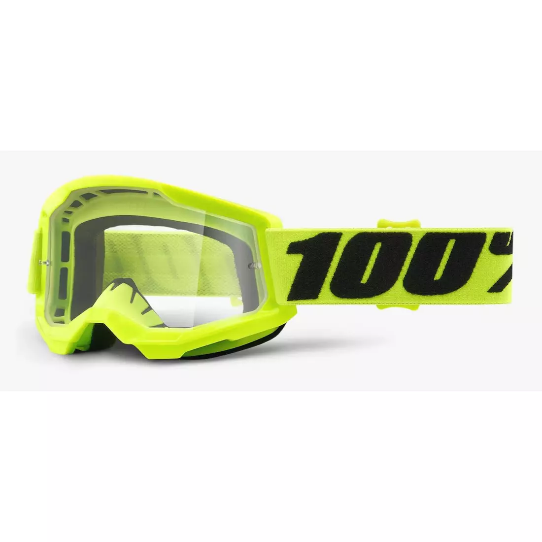 100% Juniorské cyklistické brýle STRATA 2 JUNIOR (čirá skla Anti-Fog, LT 88%-92%) fluo yellow STO-50521-101-04