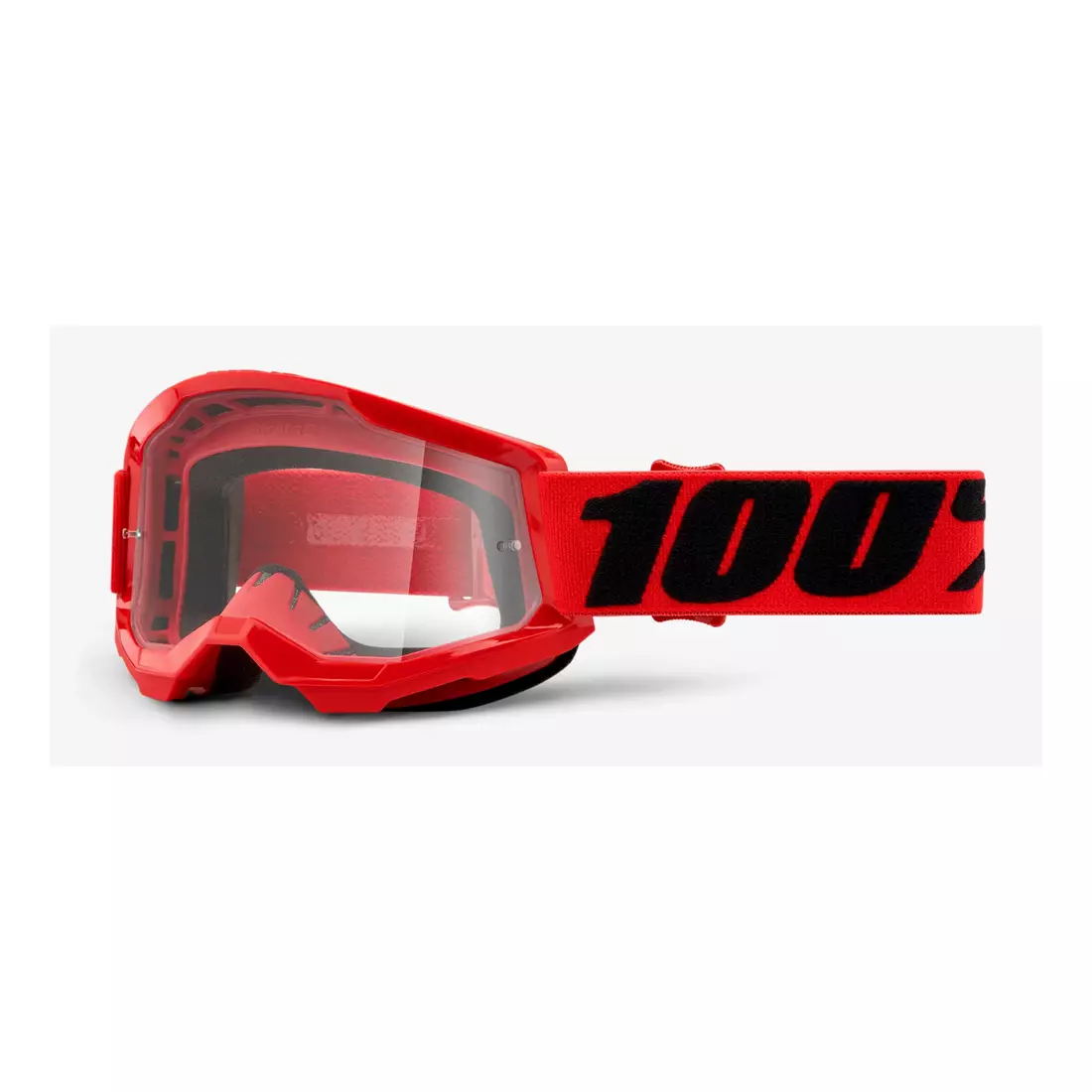 100% Juniorské cyklistické brýle STRATA 2 JUNIOR (čirá skla Anti-Fog, LT 88%-92%) red STO-50521-101-03