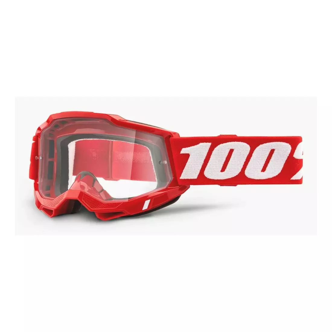 100% cyklistické brýle ACCURI 2 (čirá skla Anti-Fog, LT 88%-92%) red STO-50221-101-03