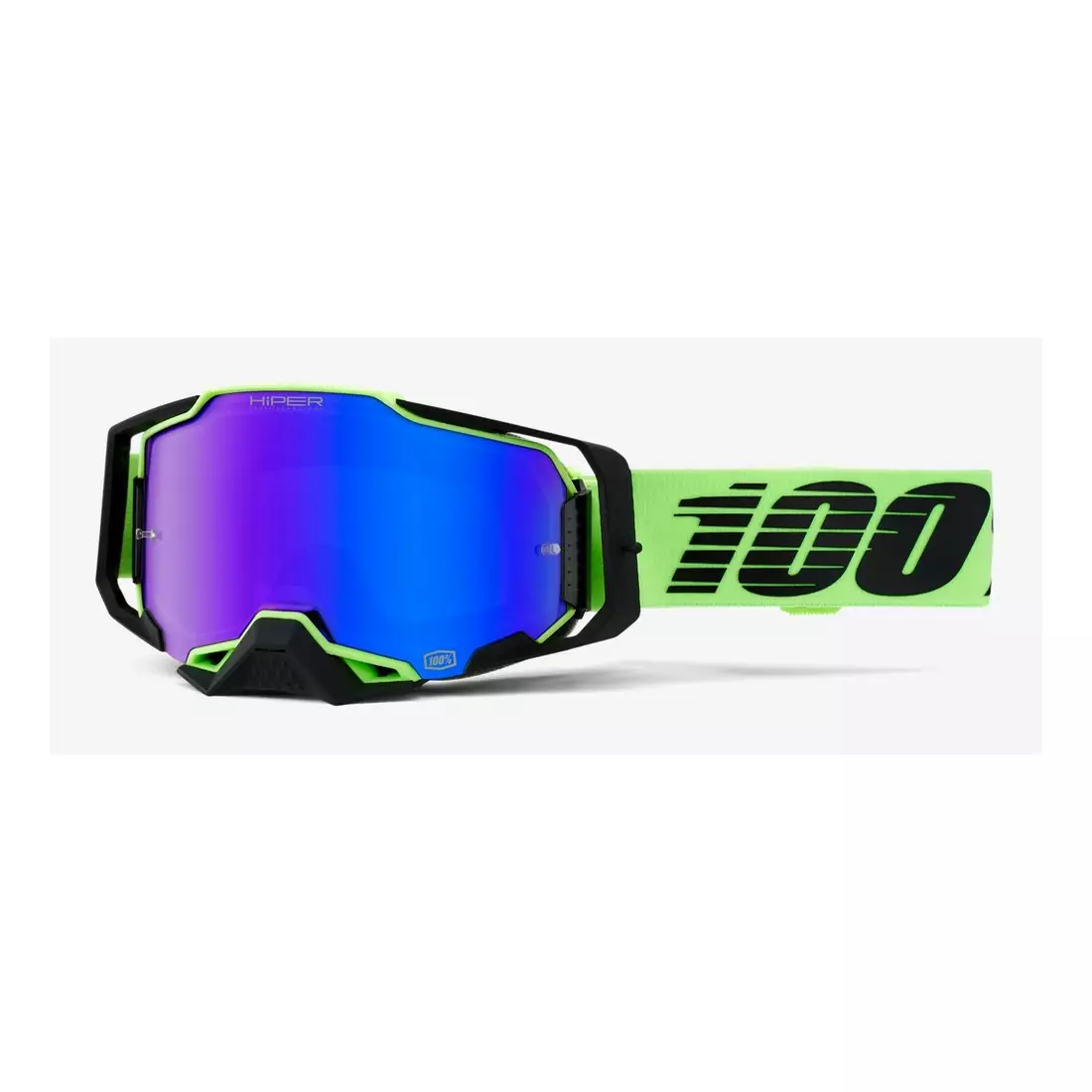 100% cyklistické brýle ARMEGA (modré zrcadlové sklo HiPER Anti-Fog, LT 53%+/-5%) uruma STO-50721-407-01