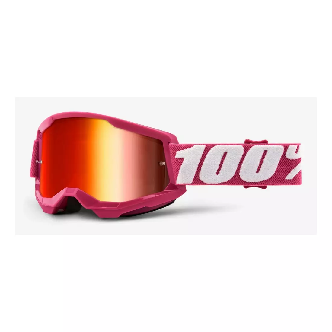100% cyklistické brýle STRATA 2 (červené zrcadlové sklo Anti-Fog, LT 38%+/-5%) fletcher STO-50421-251-06