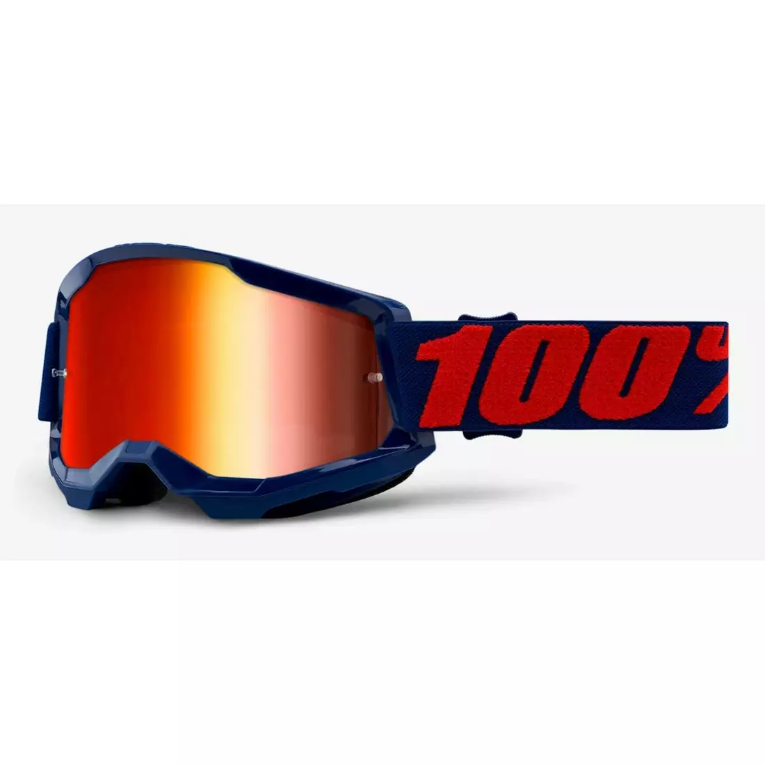 100% cyklistické brýle STRATA 2 (červené zrcadlové sklo Anti-Fog, LT 38%+/-5%) masego STO-50421-251-09