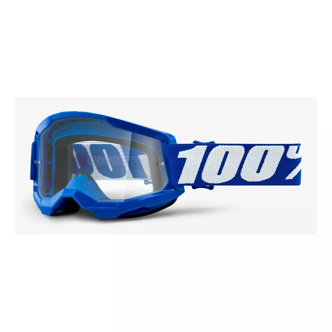 100% cyklistické brýle STRATA 2 (průhledné sklo Anti-Fog, LT 88%-92%) blue STO-50421-101-02