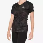 100% dámské sportovní tričko AIRMATIC black floral 