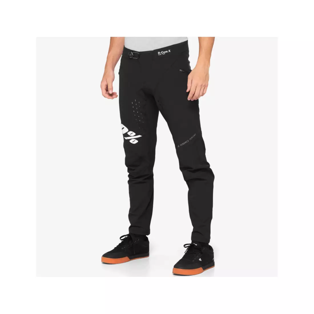 100% pánské cyklistické kalhoty R-CORE X black white 