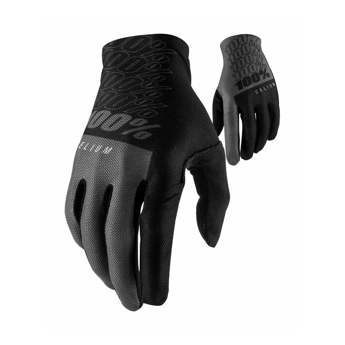 100% pánské cyklistické rukavice CELIUM black grey STO-10005-057-12