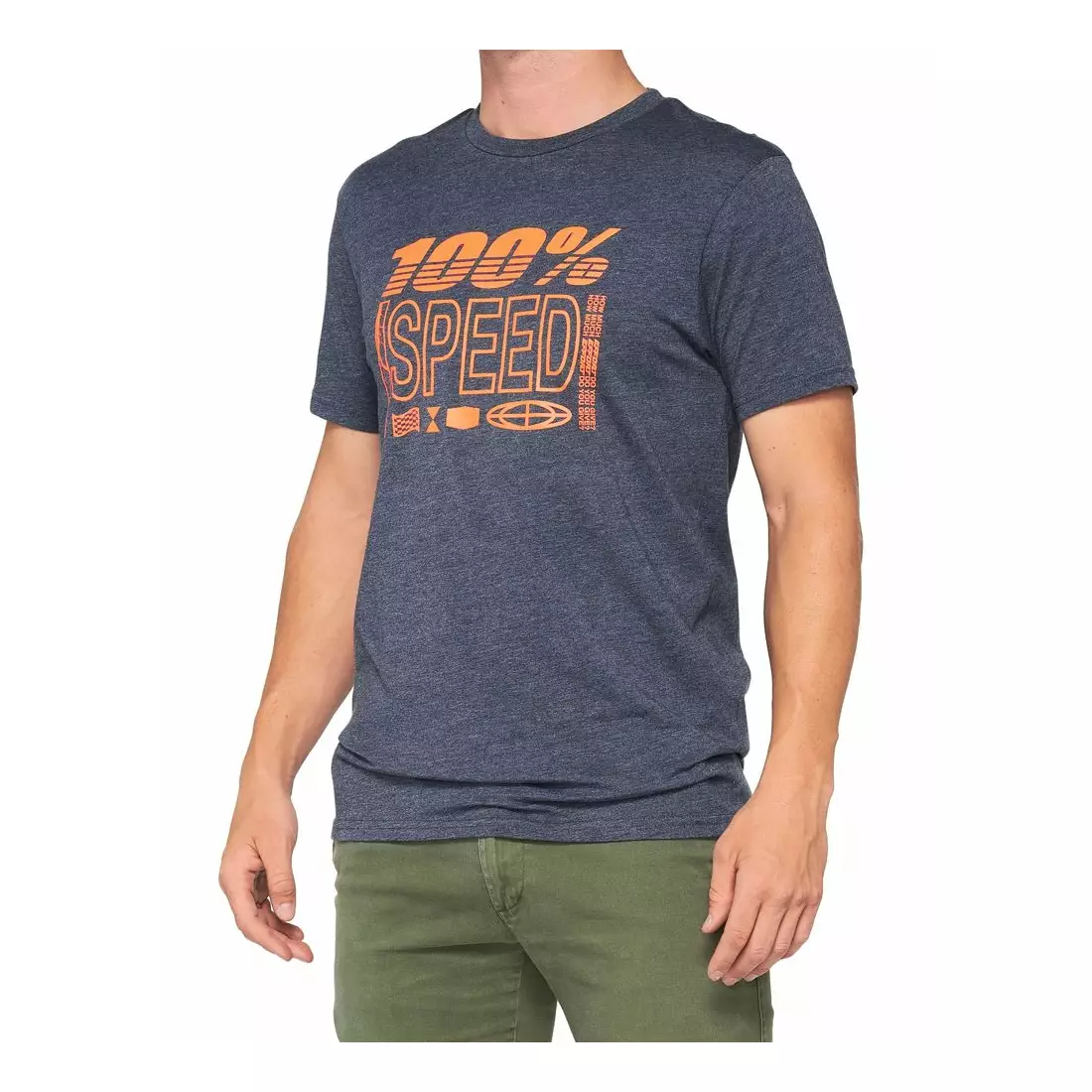 100% pánské sportovní tričko s krátkým rukávem TRADEMARK navy heather