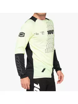 100% pánský cyklistický dres s dlouhým rukávem R-CORE lime black
