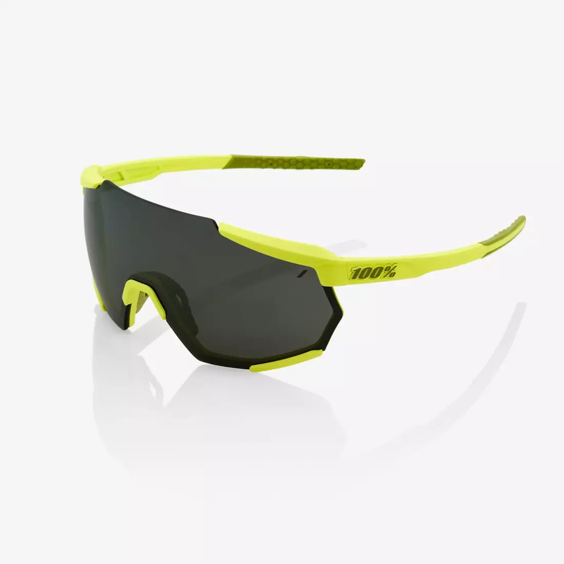 100%  sportovní brýle RACETRAP (černé zrcadlové čočky, LT 11% + čiré čočky, LT 93%) soft tact banana STO-61037-004-61