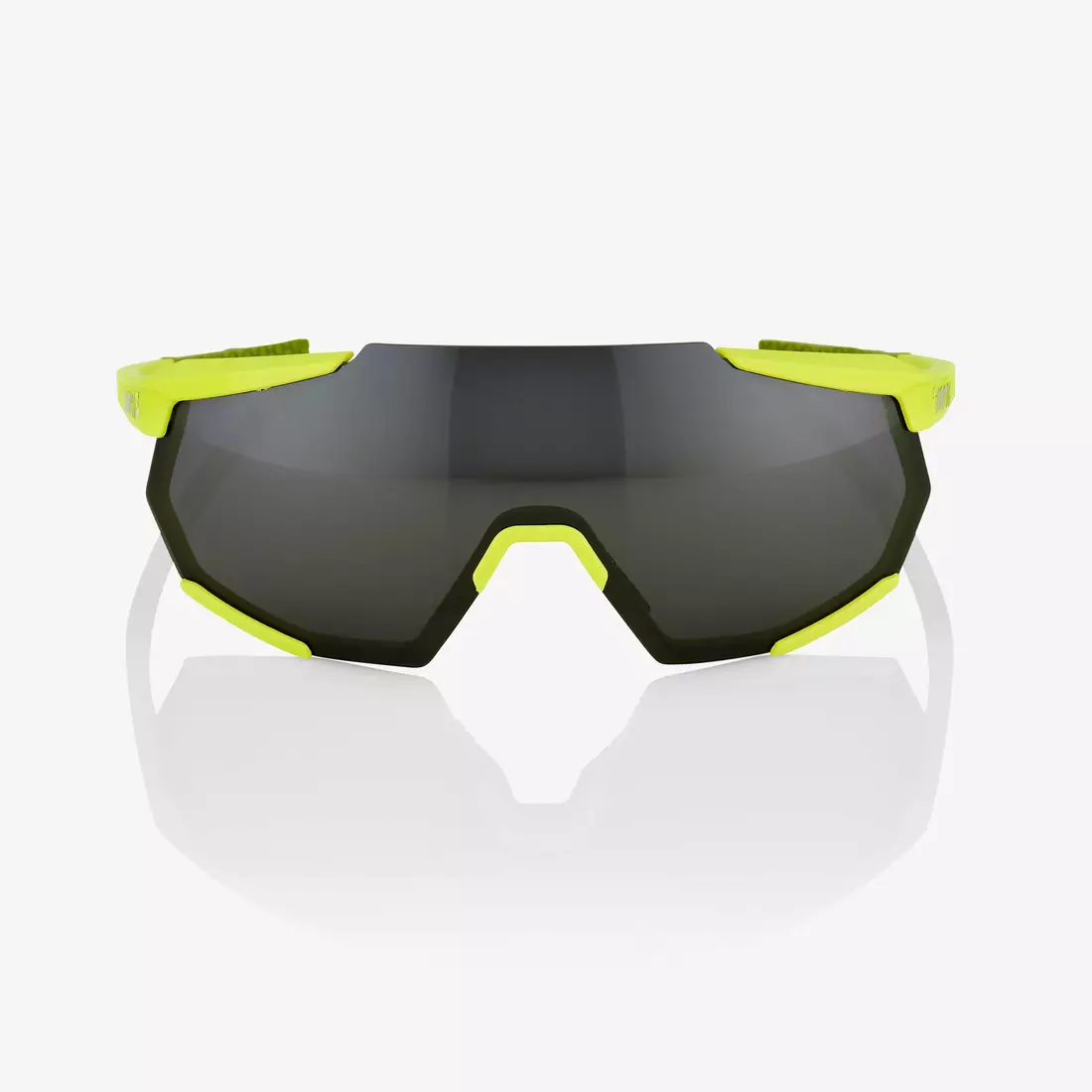 100%  sportovní brýle RACETRAP (černé zrcadlové čočky, LT 11% + čiré čočky, LT 93%) soft tact banana STO-61037-004-61