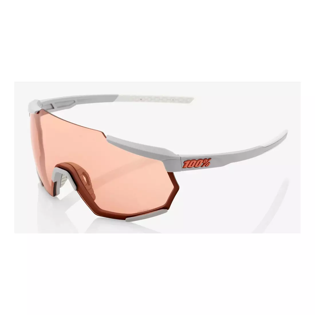 100% sportovní brýle RACETRAP (korálové sklo, LT 52% + průhledné sklo, LT 93%) soft tact stone grey STO-61037-289-79