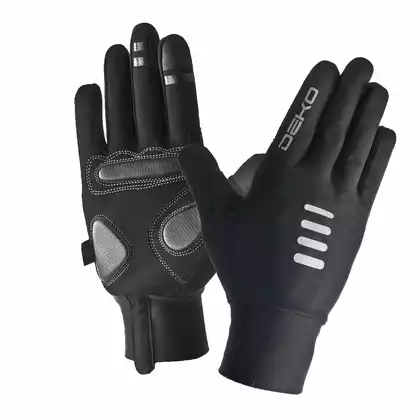 DEKO GLA-001 męskie przejściowe rękawiczki rowerowe, czarne