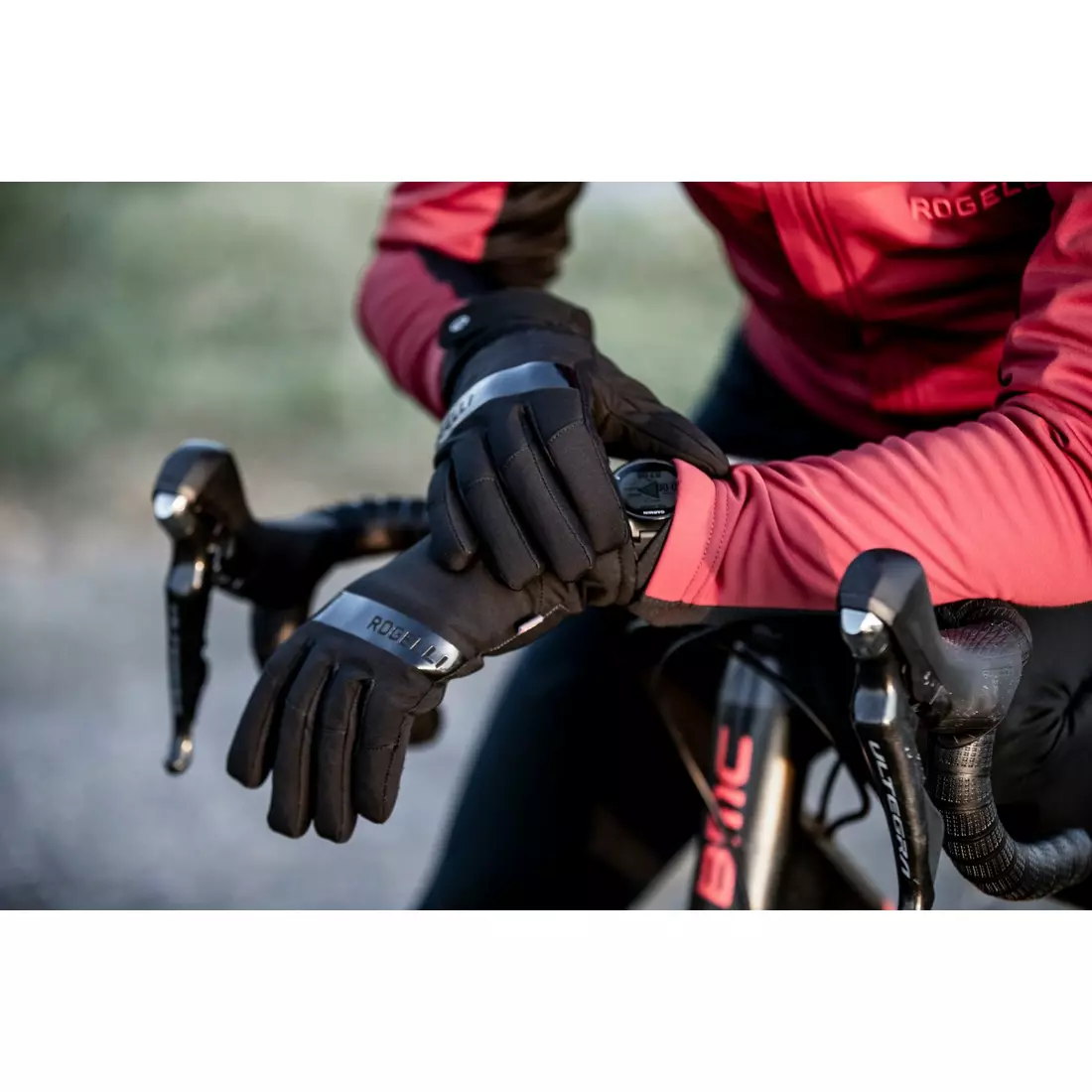 ROGELLI ARMOUR zimní cyklistické rukavice, Černá