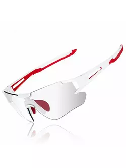 Rockbros 10126 cyklistické brýle / sport s bílo-červeným fotochromem