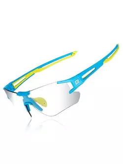 Rockbros 10127 cyklistické brýle / sporty s modrozelenou fotochromou