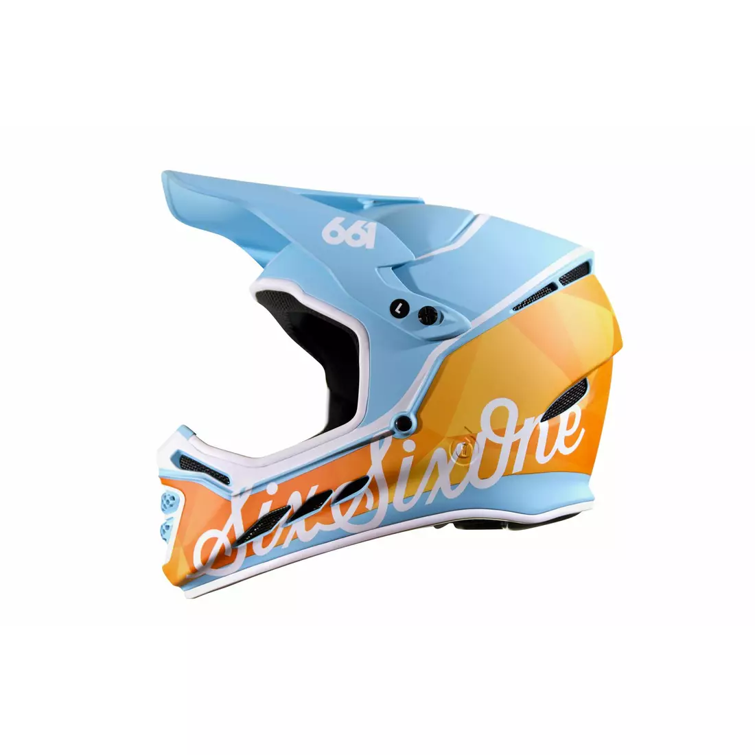SisSixOne 661 RESET GEO BLORANGE MIPS Cyklistická helma fullface modro-oranžová